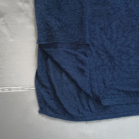 Pure Jill Linen Blend Floral Pattern Oversized Navy Blue Tunic Top Small - Picture 10 of 10